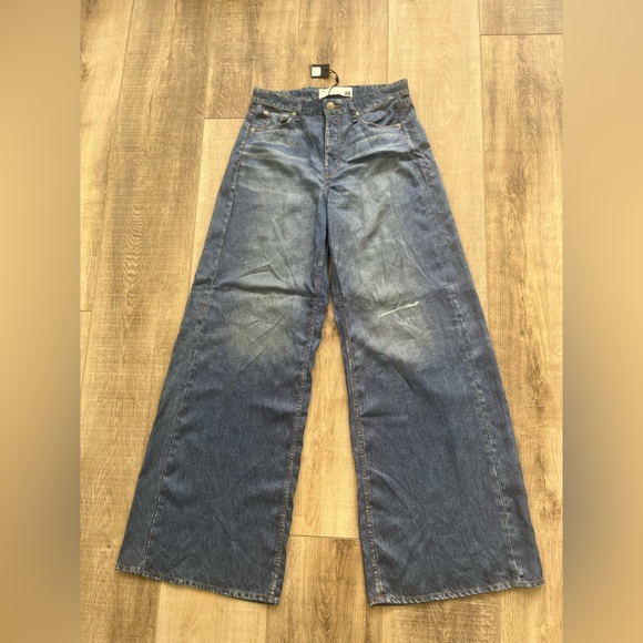 rag & bone Denim - Rag & Bone NWT $325 Liquid Miramar Sofie Wide Leg Blue Jeans Taylors 28